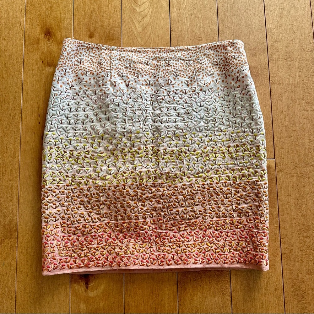 Anthropologie Embroidered Skirt